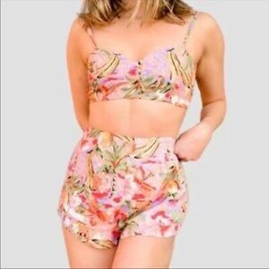 LF Tropical Set/Outfit Shorts/Bra Top small
